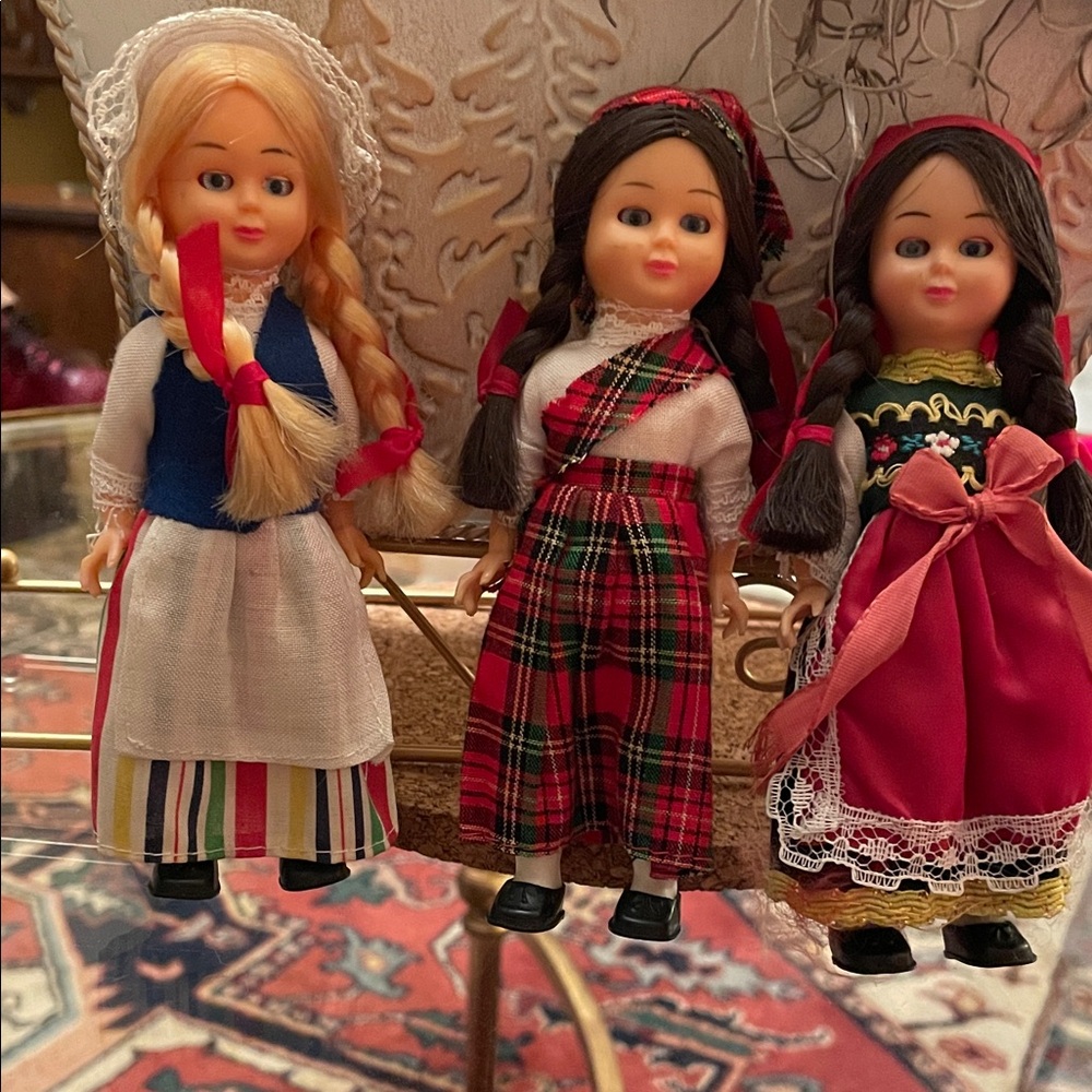 Set of Three Heritage Nationality Dolls with Sleepy Eyes